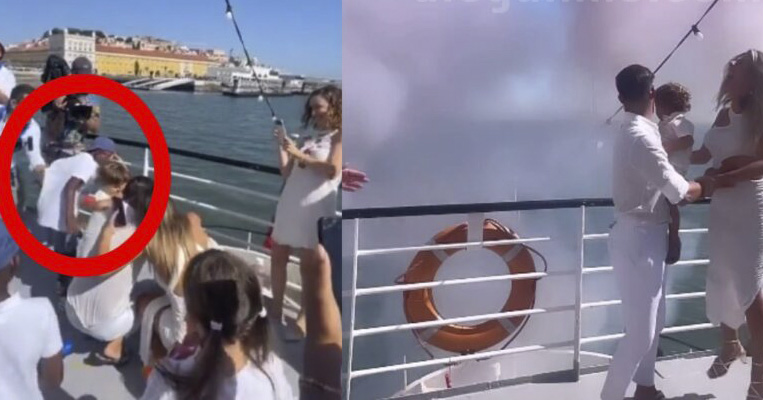 Menino é empurrado no evento do anúncio do sexo do segundo filho de Jéssica Antunes e Rui Figueiredo