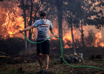 Ex-futebolista português ajuda no combate às chamas