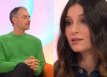 Renata Reis aparece no “Dois às 10” e ‘entala’ Cláudio Ramos