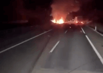 Camionista filmou carro em chamas de Diogo Jota