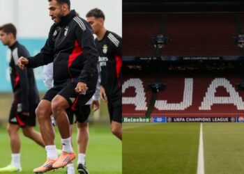 O onze do Benfica para o jogo com o Ajax