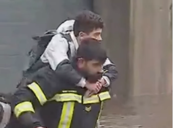 Imagens emocionantes: bombeiro resgata menino de inundação em Águeda