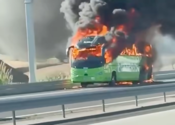 Autocarro da FlixBus com 43 pessoas incendeia-se na A1